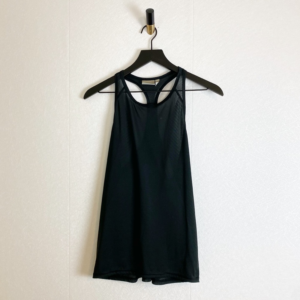 Athleta Surge High Neck Mesh Black Racerback Tanktop